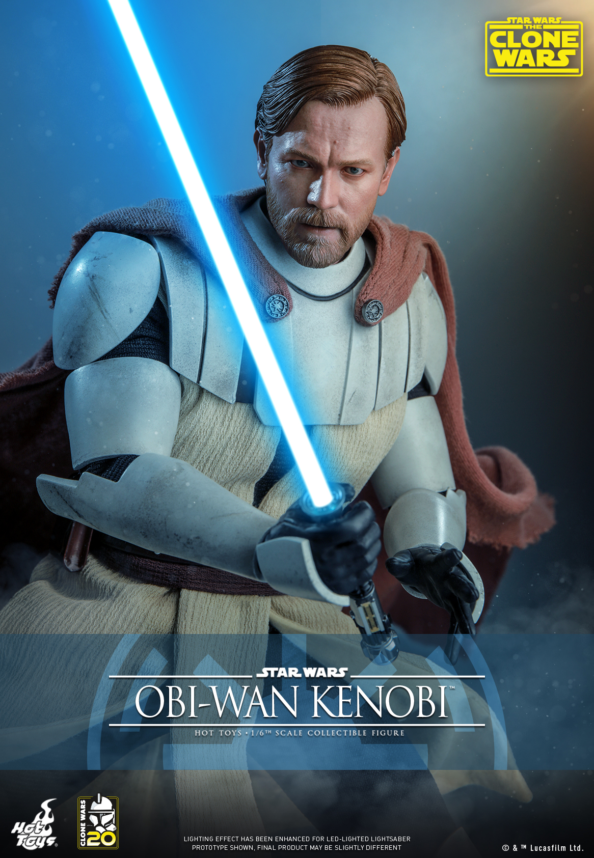 Pre-Order Hot Toys Star Wars Clone Wars Obi-Wan Kenobi Sixth Scale Figure TMS095